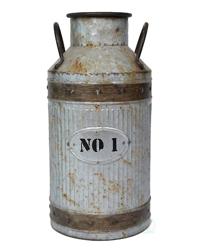 Vintiquewise Galvanized Metal Rustic Milk Can, Large