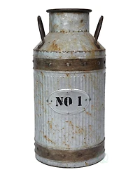 Vintiquewise Galvanized Metal Rustic Milk Can, Large