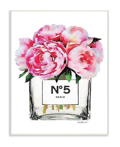 Stupell Industries Glam Paris Vase with Pink Peony Wall Plaque Art, 10" x 15"