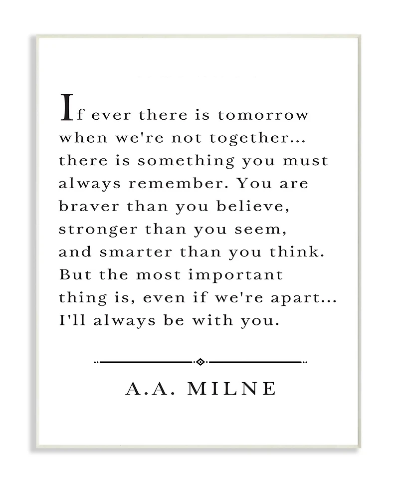 Stupell Industries I'll Always Be With You A.a. Milne Wall Plaque Art, 12.5" x 18.5"