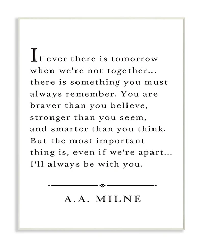 Stupell Industries I'll Always Be With You A.a. Milne Wall Plaque Art, 12.5" x 18.5"
