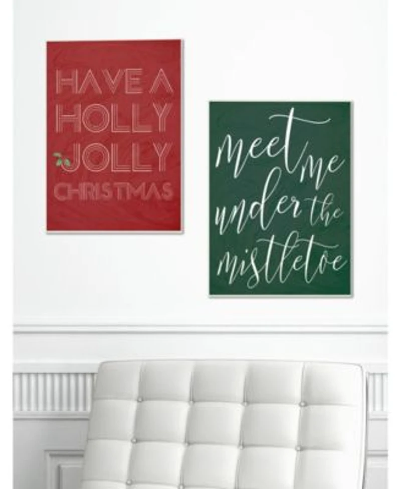 Stupell Industries Meet Me Under The Mistletoe Christmas Wall Art Collection