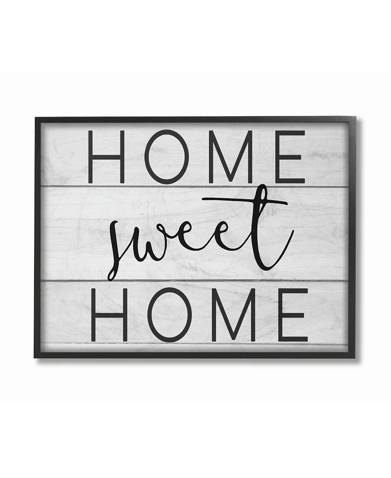 Stupell Industries Home Sweet Home Planks Framed Giclee Art, 16" x 20"