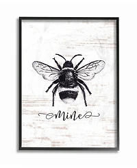 Stupell Industries Bee Mine Drawing on Wood Framed Giclee Art, 16" x 20"