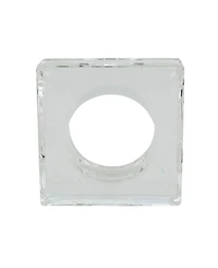 Saro Lifestyle Glass Crystal Doubled Block Napkin Ring, Set of 4
