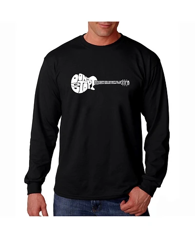 La Pop Art Men's Word Long Sleeve T-Shirt - Don't Stop Believin