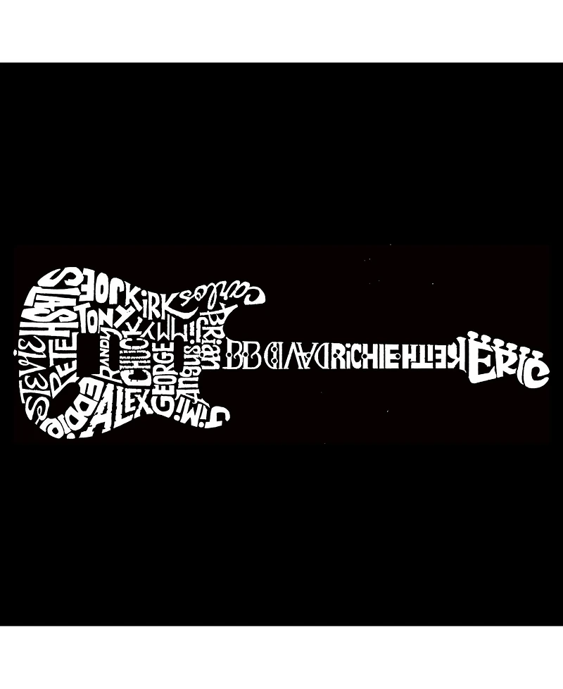 La Pop Art Men's Word Art T-Shirt - Rock Guitar Body Word Art