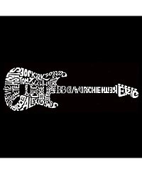 La Pop Art Men's Word Art T-Shirt - Rock Guitar Body Word Art