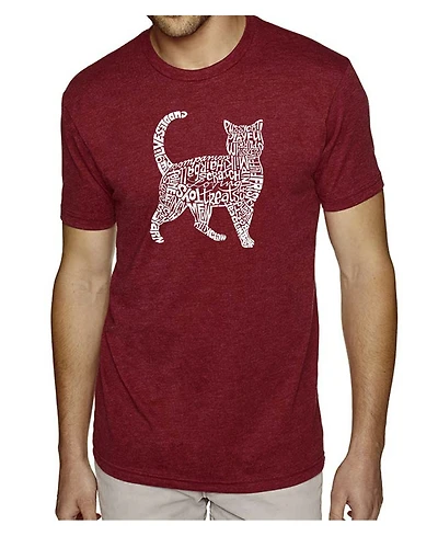 La Pop Art Men's Premium Word T-Shirt - Cat