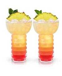 Viski Pacific Crystal Pearl Diver Glasses Set of 2, 12 Oz