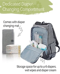 KeaBabies Baby Explorer Diaper Backpack Bag, Large, Waterproof Bags, Multi Functional Backpacks