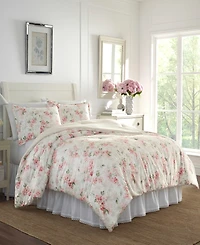 Laura Ashley Wisteria Velour Comforter Set, Full/Queen