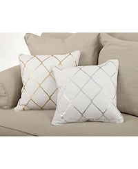 Saro Lifestyle Metallic Diamond Decorative Pillow, 18" x