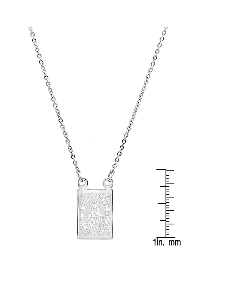 Steeltime Men's Stainless Steel Religious Escapulario Style Reversable Necklace