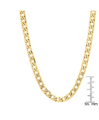 Steeltime Men's 18k gold Plated Stainless Steel Accented 8mm Cuban Chain 24" Necklaces