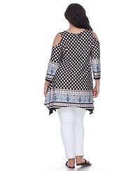 White Mark Plus Antonia Cut-Out Shoulder Tunic