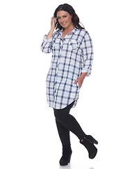 White Mark Plus Piper Stretchy Plaid Tunic