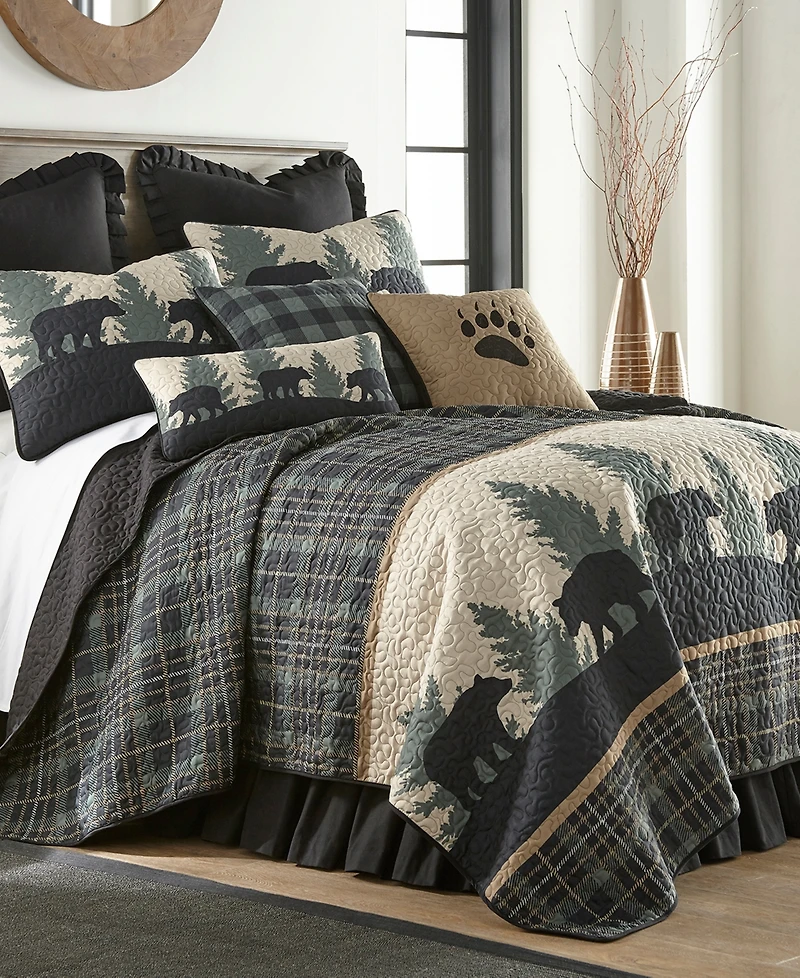 American Heritage Textiles Bear Walk 3 Piece Quilt Set, Queen