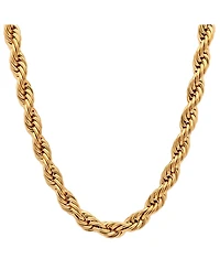 Steeltime Men's 18k gold Plated Stainless Steel Rope Chain 24" Necklace