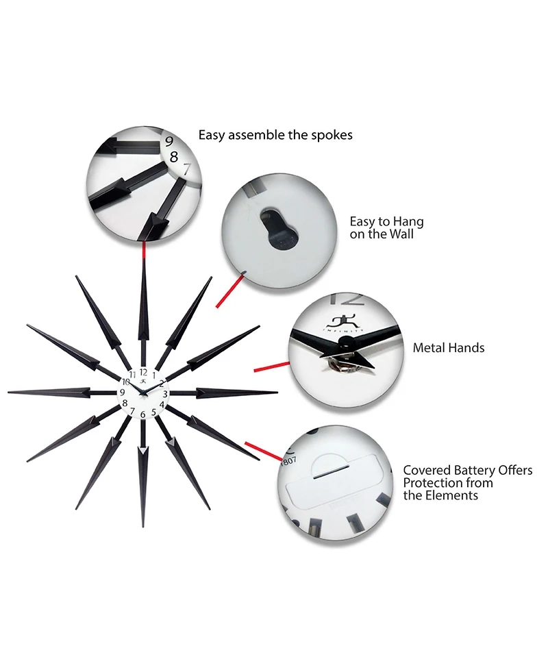 Infinity Instruments Sunburst Wall Clock