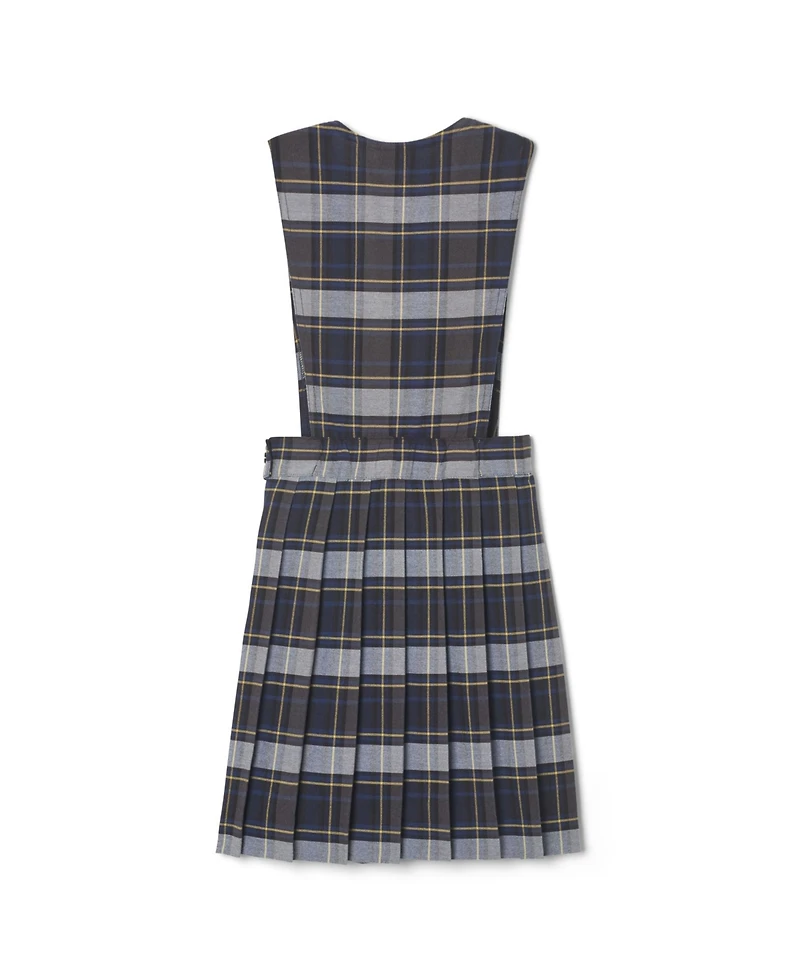 French Toast Big Girls V-Neck Pleated Plaid Jumper