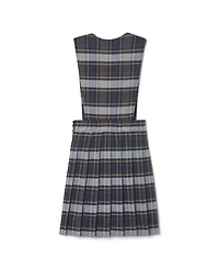 French Toast Big Girls V-Neck Pleated Plaid Jumper