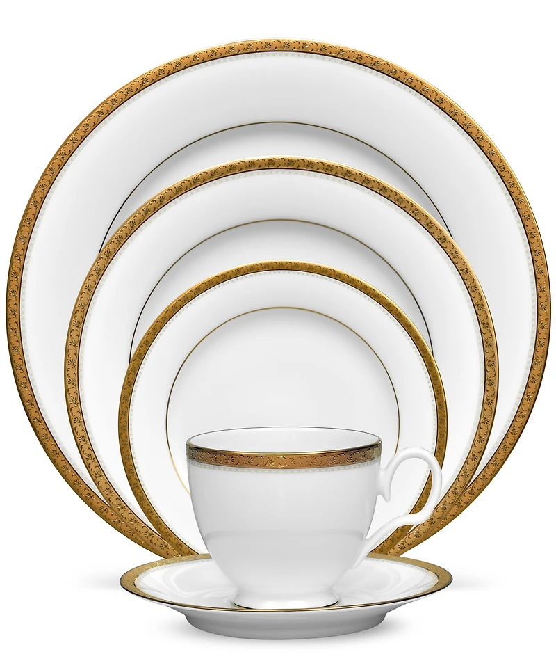 Noritake Charlotta Platinum 5 Piece Place Setting