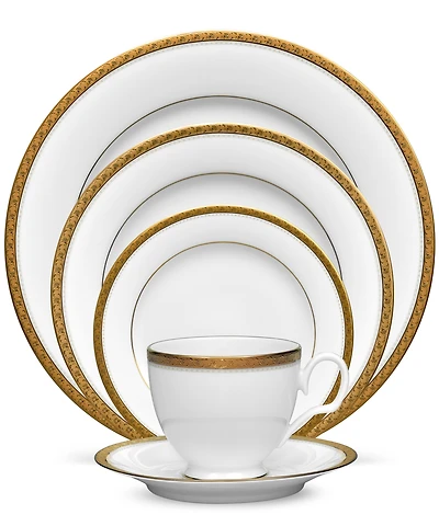 Noritake Charlotta Platinum 5 Piece Place Setting
