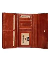 Mancini Casablanca Collection Rfid Secure Ladies Trifold Wing Wallet