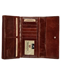 Mancini Casablanca Collection Rfid Secure Ladies Trifold Wing Wallet