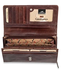 Mancini Casablanca Collection Rfid Secure Ladies Clutch Wallet