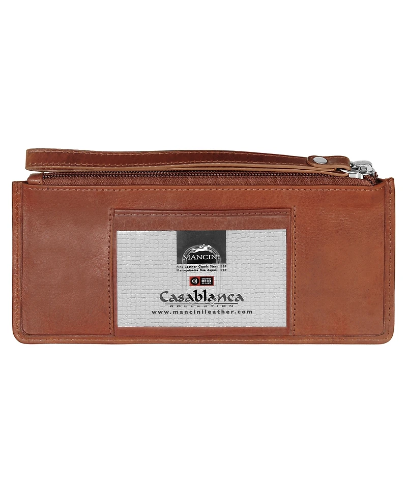 Mancini Casablanca Collection Rfid Secure Ladies Wristlet