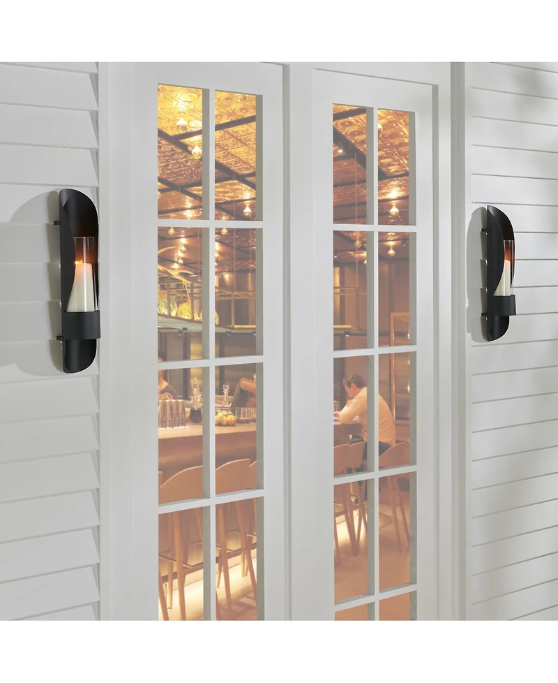 Danya B Wall Mount Hugging Candle Sconces with Inserts, Set of 2