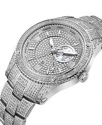 Jbw Men's Jet Setter Gmt Silver-Tone Stainless Steel Bracelet Watch 46mm