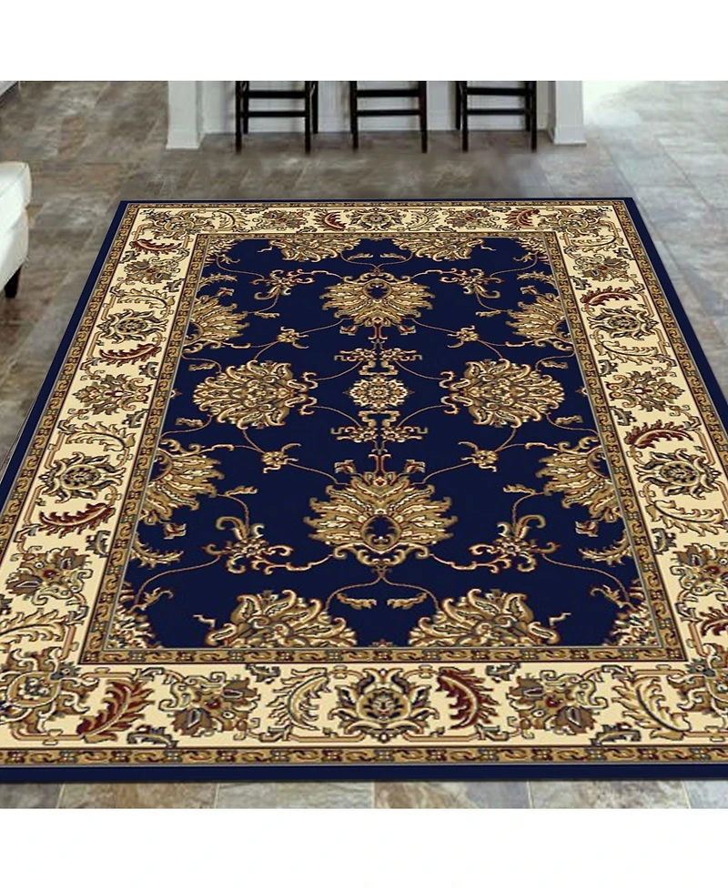 Closeout! Km Home 1330/1241/Navy Navelli Blue 5'5" x 8'3" Area Rug