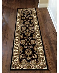 Closeout! Km Home 1330/1224/Black Navelli Black 2'2" x 8' Runner Rug