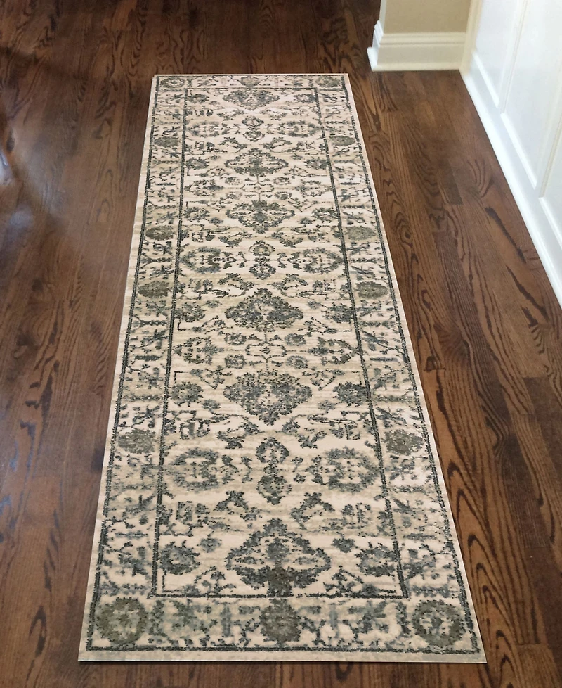Closeout! Km Home /0023/Bone Cantu Ivory/ Cream 2'2" x 7'7" Runner Rug