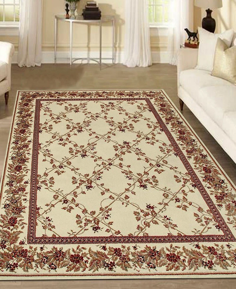 Closeout! Km Home 1590/2002/Ivory Pesaro Ivory 5'5" x 7'7" Area Rug