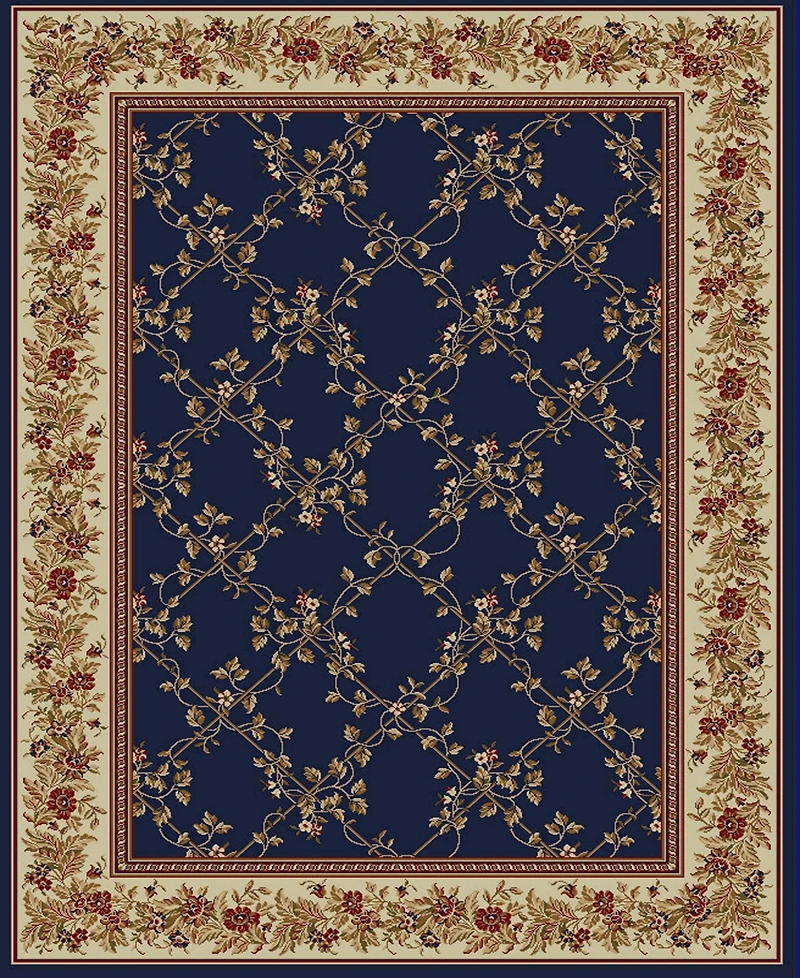 Closeout! Km Home 1590/4001/Navy Pesaro Blue 3'3" x 4'11" Area Rug