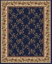 Closeout! Km Home 1590/4001/Navy Pesaro Blue 3'3" x 4'11" Area Rug