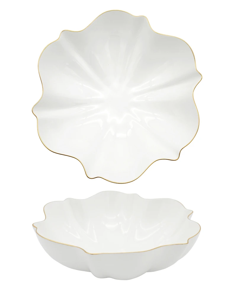 Twig New York Amelie Brushed Gold Rim Serving Bowl