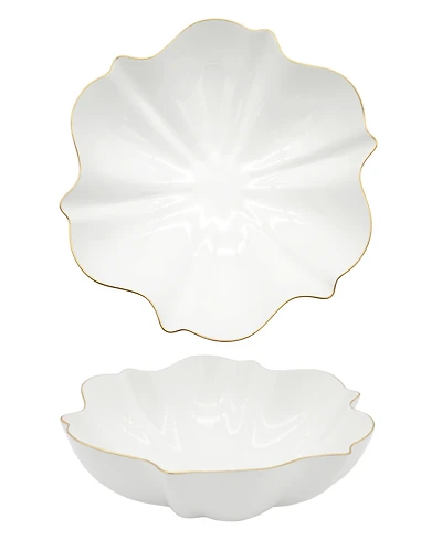 Twig New York Amelie Brushed Gold Rim Serving Bowl