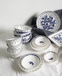 Twig New York Blue Bird Canape Plates - Set of 3