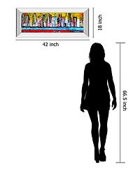 Classy Art Skyline by Erin Ashley Mirror Framed Print Wall Art - 18" x 42"