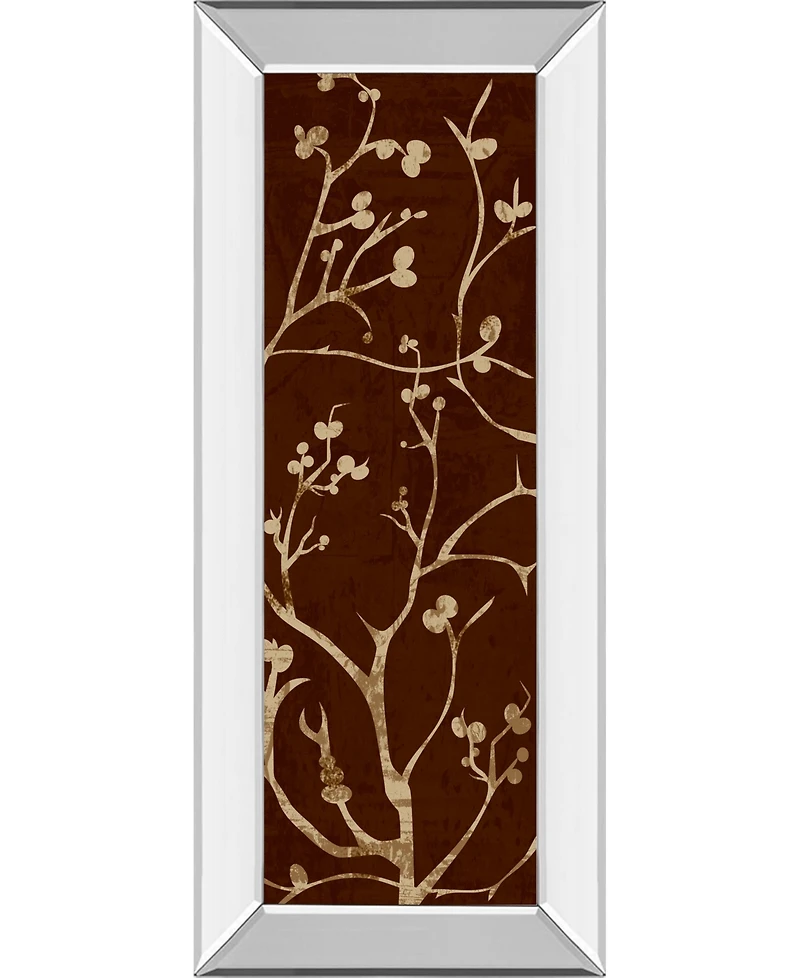 Classy Art Branching Out I by Diane Stimson Mirror Framed Print Wall Art - 18" x 42"