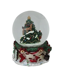 Northlight 6.5" Christmas Tree and Santa Claus Musical Blowing Snow Globe