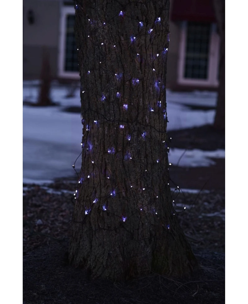 Northlight 2' x 8' Blue Led Tree Trunk Wrap Christmas Net Lights - Brown Wire