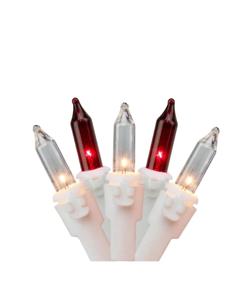 Northlight Set of 150 Red Clear Mini Icicle Christmas Lights 3" Spacing - White Wire