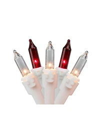 Northlight Set of 150 Red Clear Mini Icicle Christmas Lights 3" Spacing - White Wire