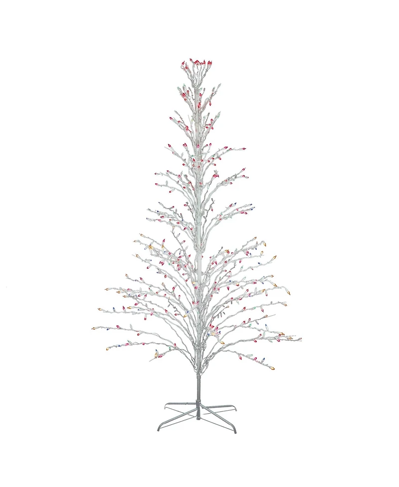 Northlight 6' White Lighted Christmas Cascade Twig Tree Outdoor Decoration - Multi Lights